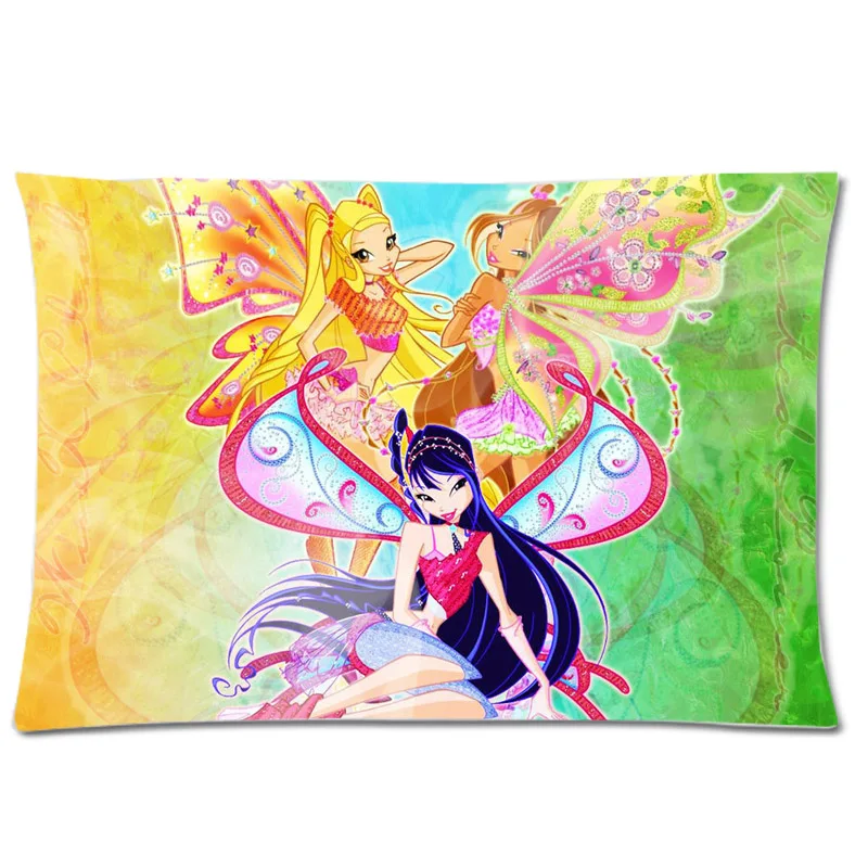 

Winx Club Pretty Cartoon Girl Pillow Cover!Comfortable Peach Skin Two Side Print Pillow Case Cover/Pillowcase/Pillowslip 20"x30"