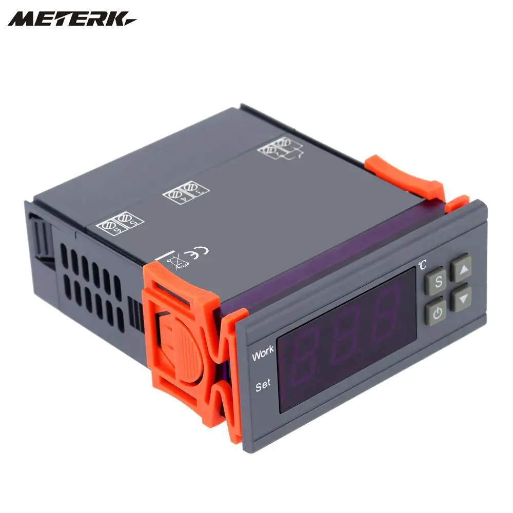 Meterk цифровой термометр регулятор температуры 90-250 В 10 А термостат для инкубатора термопара-50~ 110 градусов+ датчик