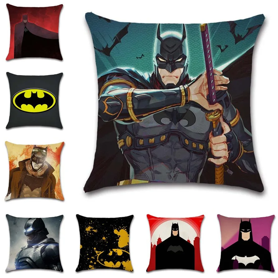 

Super hero Batman sign mark comic armor Cushion Cover Decoration Home sofa chair seat kids room gift friend present pillowcase
