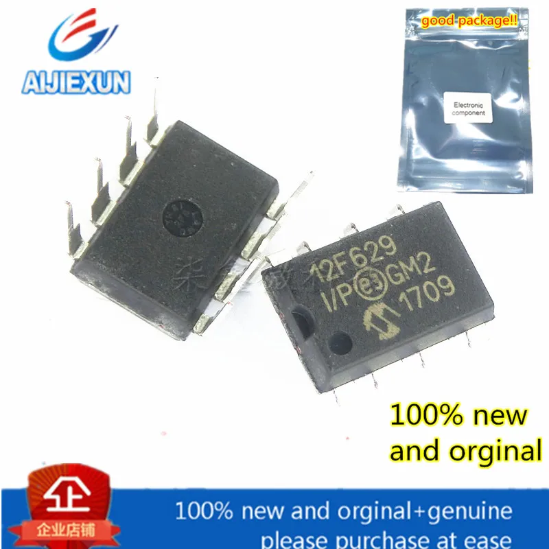 

10Pcs 100% new and orginal PIC12F629-I/P DIP8 PIC12F629 8-Pin, Flash-Based 8-Bit CMOS Microcontrollers in stock