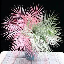 Wholesale Simulated iron Leaves green plants Fake Palm Tree Leaf Greenery for Floral flower Arrangement flore wedding decoration