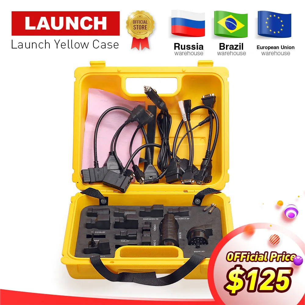 

Launch X431 Diagun IV yellow case with full set cables and adapters Yellow box for x-431 Diagun IV DHL free shipping