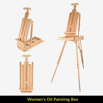 Wooden Easel Portable Folding Table Easel for Drawing Oil Paint