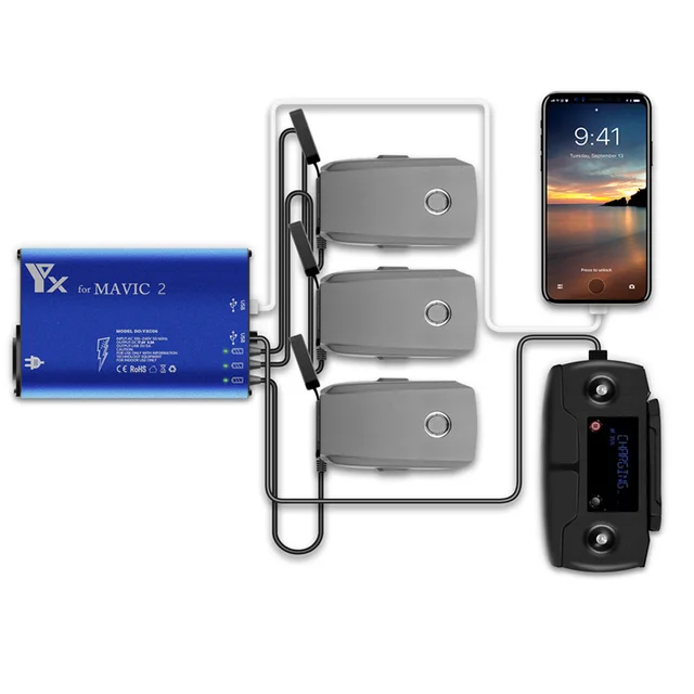 $39.44  Upgrade version drones Battery Charger 3 Batteries & 2 USB Port Remote Control phone Tablet Chargin
