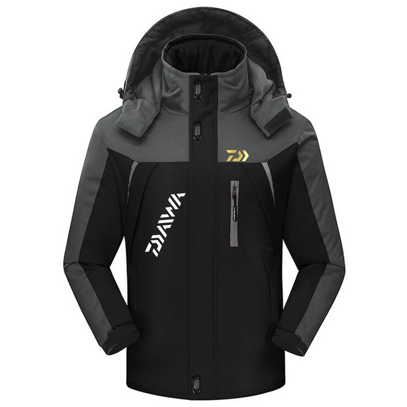 

Outdoor Daiwa Fishing Clothing For Men Women Autumn Winter Waterproof Warm Fishing Jackets Patchwork Hooded Mountaineering Suits