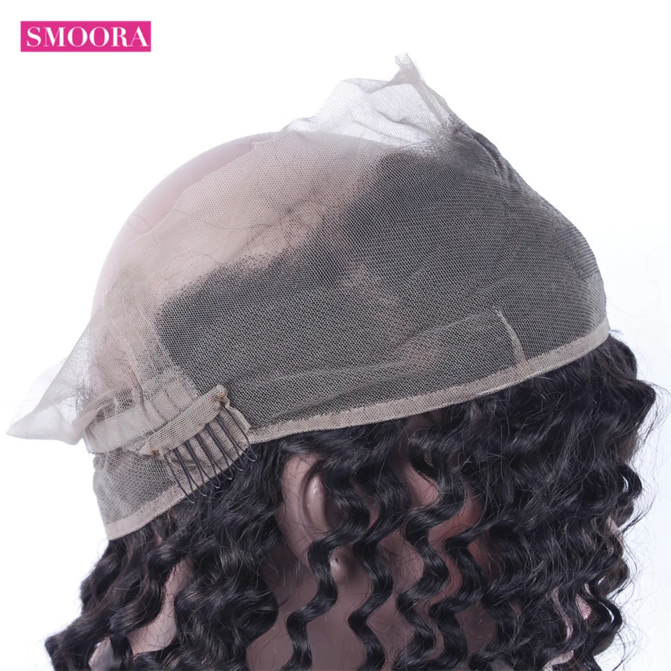 Smoora 360 Lace Frontal Closure Deep Wave Brazilian Remy Human Hair Closures Pre Plucked With Baby Hair Natural Hairline Knots