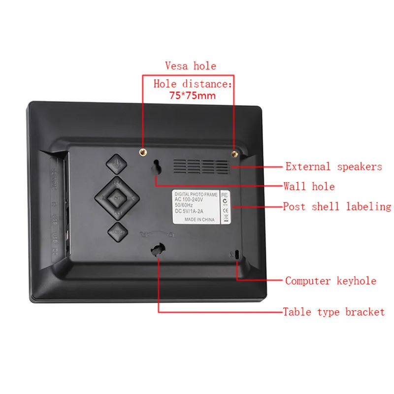 Tycipy 8 дюймов светодиодная цифровая фоторамка 1024*768 высокого Разрешение Поддержка mp3, воспроизведение видео, часы-будильник с Беспроводной дистанционного Управление