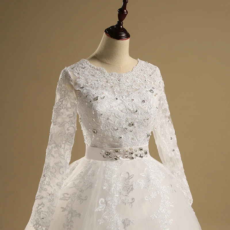 QQ Lover бальное платье Vestido De Noiva Длинные рукава с аппликацией свадебное платье