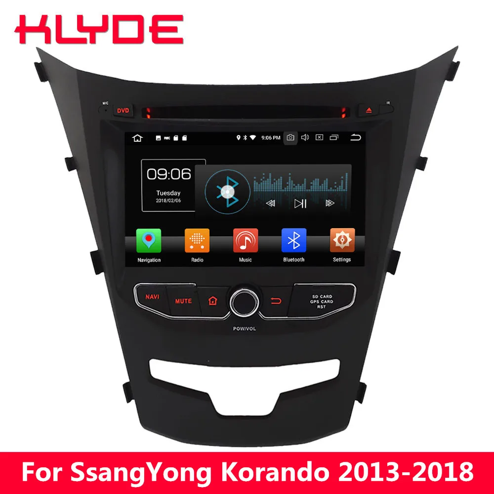 

KLYDE 7" 4G WIFI Octa Core Android 8.0 4GB RAM 32GB ROM Car DVD Multimedia Player GPS Navigation For SsangYong Korando 2013-2018