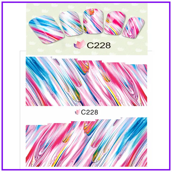 Искусство ногтей Красота вода наклейка слайдер наклейки для ногтей абстрактная картина маслом граффити SMIRCH дети девочки C228-235