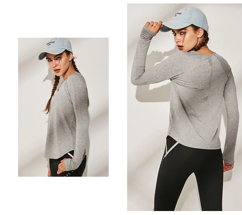Workout Yoga T-shirt Longos Da Luva das
