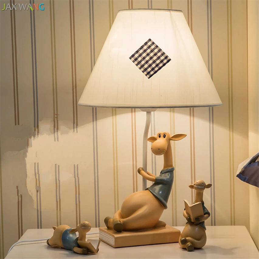 Jw_скандинавские милые прикроватные Светодиодный Настольные лампы для спальни Средиземноморский мультфильм гирлянда олень детская комната рождественское декоративное освещение