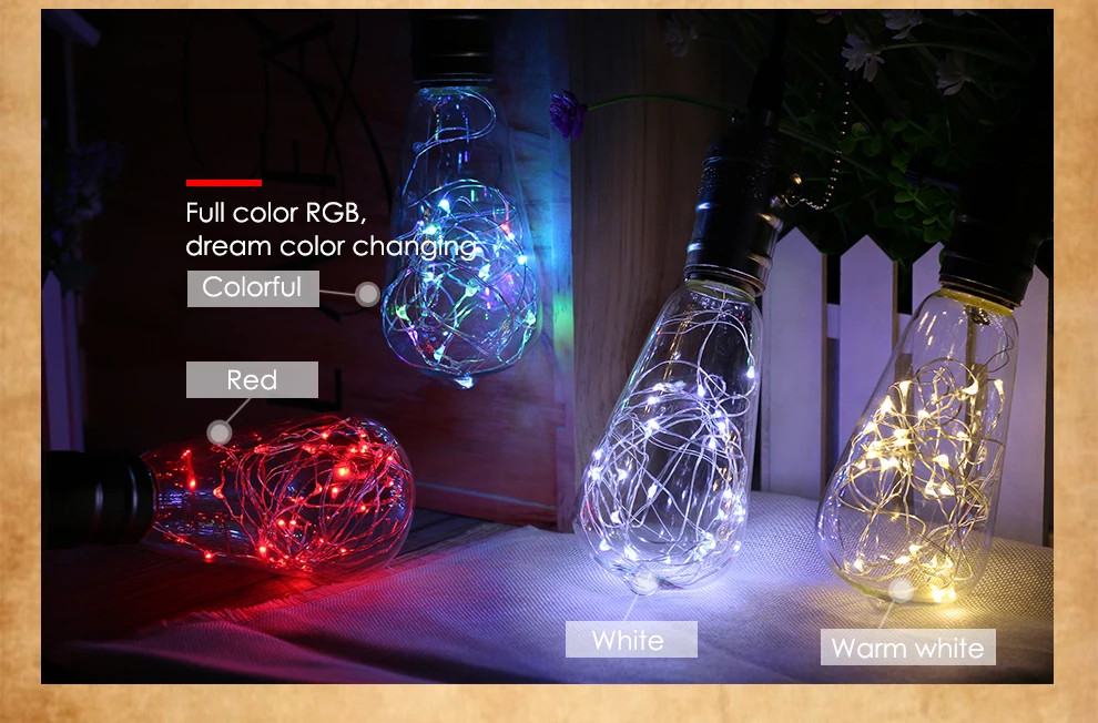 E27, креативный светильник Эдисона, лампа 220 В, красочные мигающие декоративные лампы, медный провод, светильник, s лампочка для рождественского декора