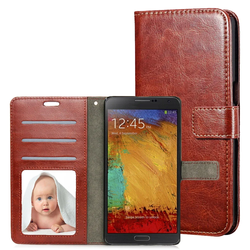 Кожаный чехол для samsung Galaxy Note 3 N9000 N9002 N9005 Роскошный телефона откидной