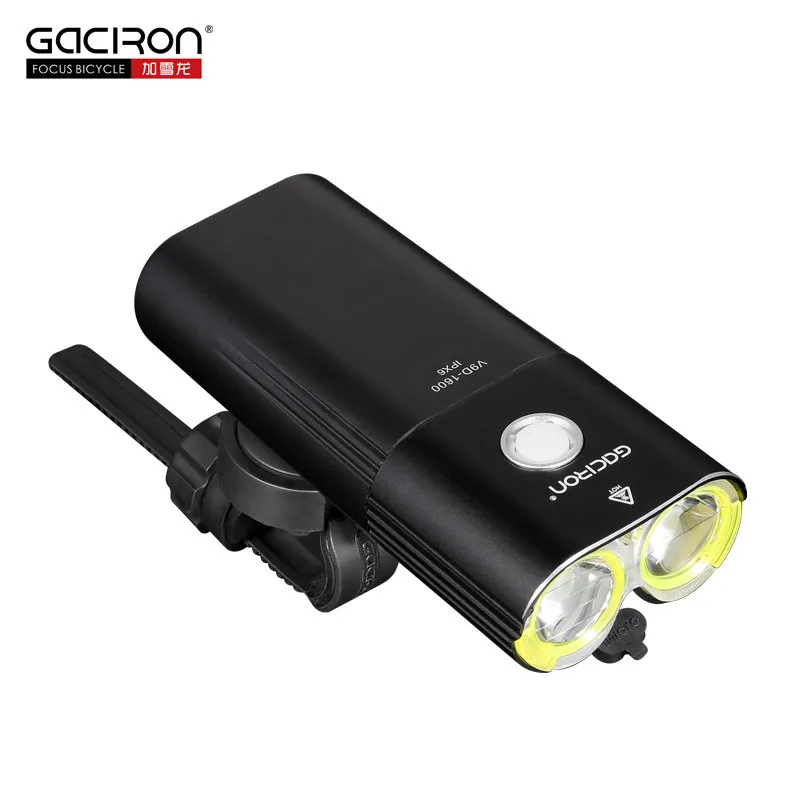 Cheap Gaciron V9D Bicycle Headlight Dual Chips Super Bright Bike L2 LED Lamp Front Lamp 1600Lumens Internal Battery USB Charge 2