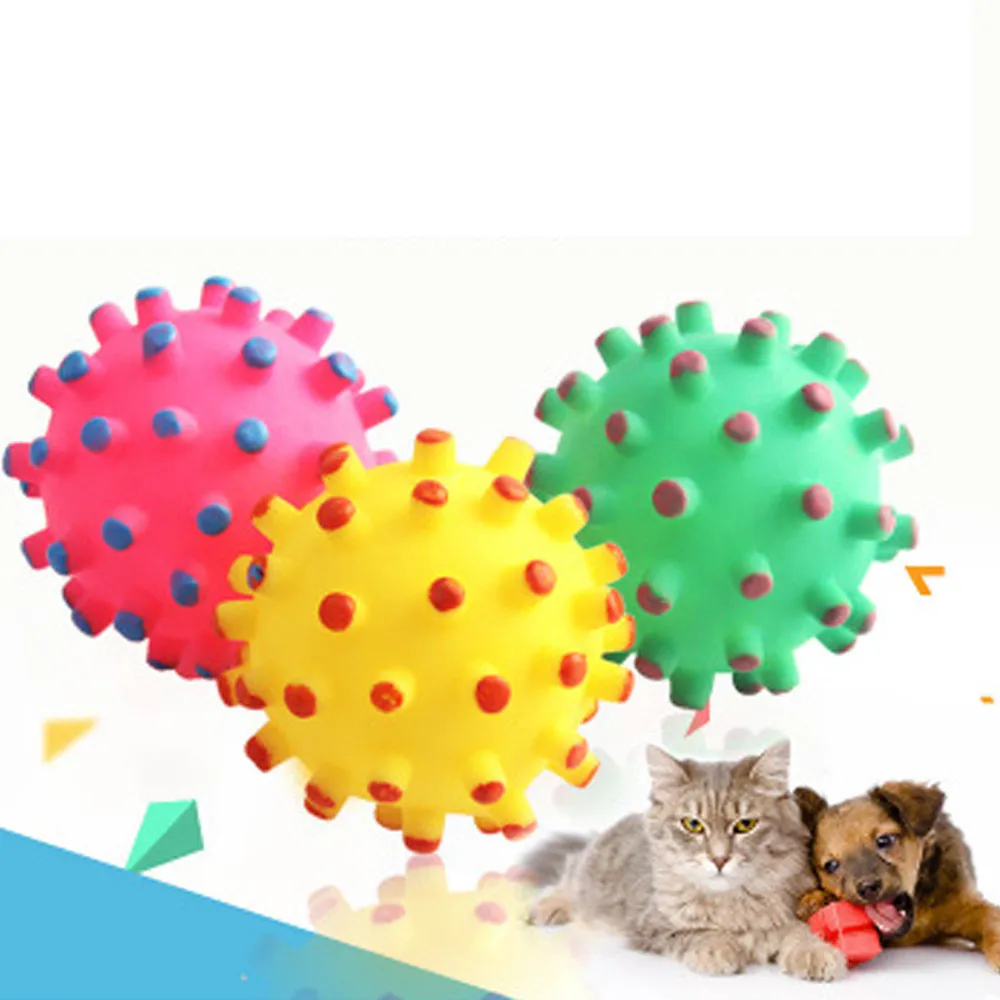 

Rubber Bounce Balls Pet Dog Toys Interactive For Puppy Stabbing Bite-resistant Dog Toy Ball Pet Supplies #MY