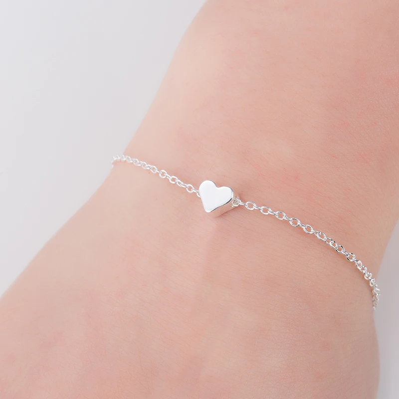 Yiustar Простой Маленькая любовь сердце браслеты для женщин обувь девочек ювелирные изделия Мода браслет женский подарок ко Дню Св