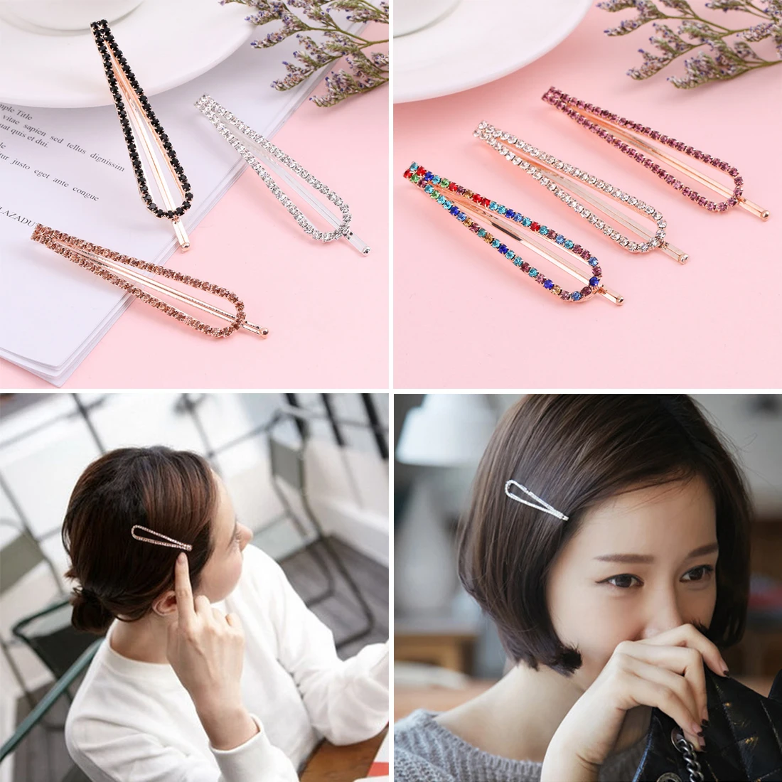 Buy 1PCS Rhinestone U Shape Korean Version Rehinstone