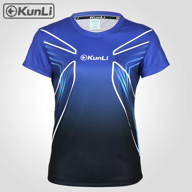 Kunli short tennis shirt women outdoor sports badminton clothing running clothing T-shirt basketball Volleyball shirt