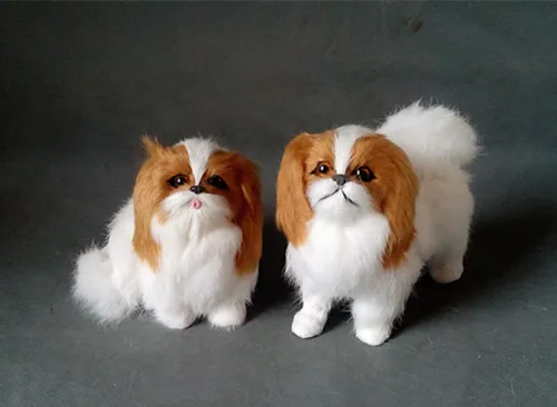 Model Simulasi Anjing Peking Putih Keras Satu Lot 2 Pieces
