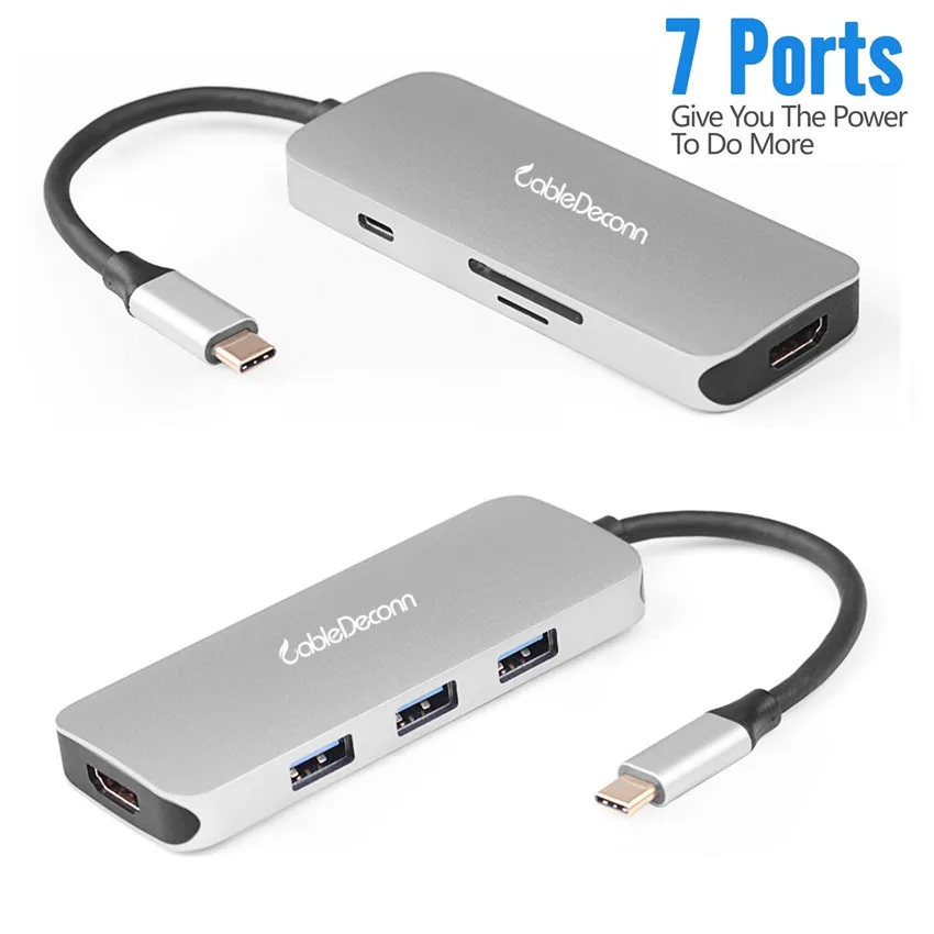 

Thunderbolt 3 Hub USB C Type C Dock to HDMI 4K USB 3.0 Converter SD Card Adapter Splitter for Macbook Pro 2017 Dell