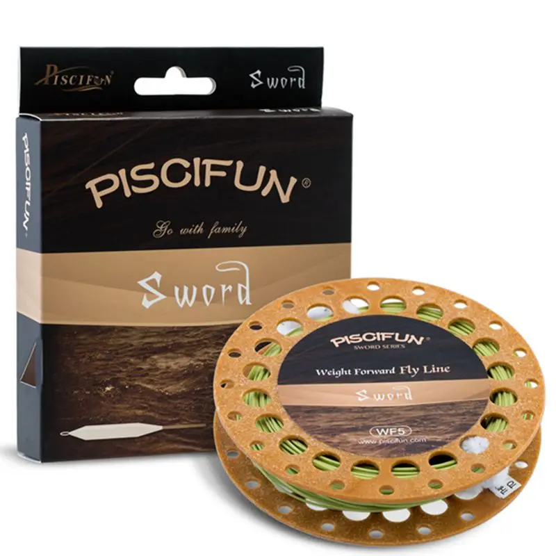 Piscifun меч Fly Line Вес вперед 90/100FT плавающая Летающая леска с сварная петля WF3/4 5/6 7/8wt Fly Line - Цвет: Moss Green