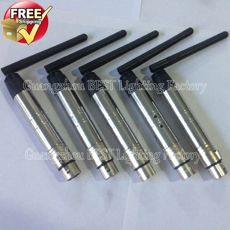 

5pcs/lot 4 DMX wireless dmx receiver and 1 piece dmx Transmitter sender for dmx stage lighting remote wireless control