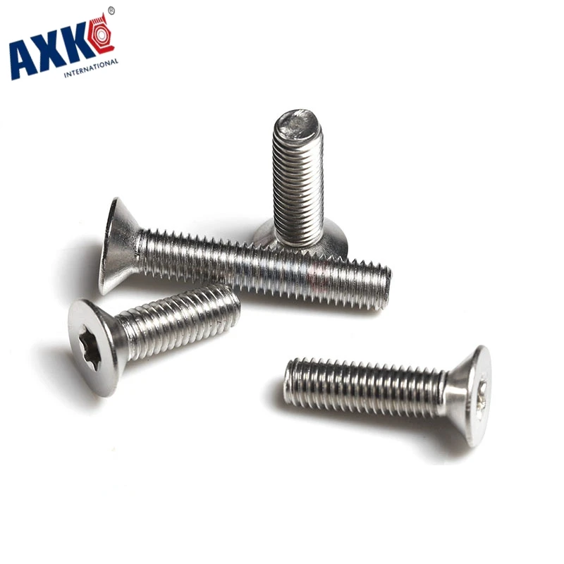 

Axk 50pcs M2 M2.5 M3 M4 Stainless Steel 304 Torx Countersunk Screw Guard Screw Six-lobe Flat Head Machine Security Screws