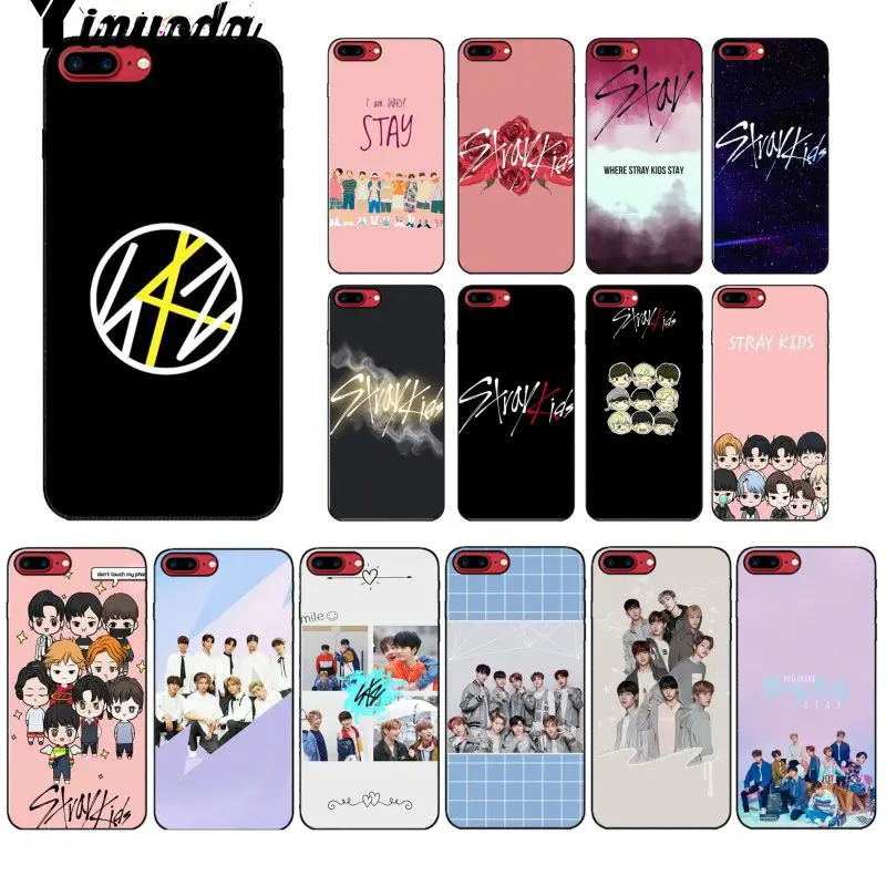 

Yinuoda Stray Kids TPU black Phone Case Cover Shell for iPhone X XS MAX 6 6S 7 7plus 8 8Plus 5 5S XR