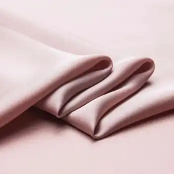 6 Colors Luxury Solid Stretchy pure silk double Georgette fabric for dress,twinkly pearlescent smooth satin fabric by the yard