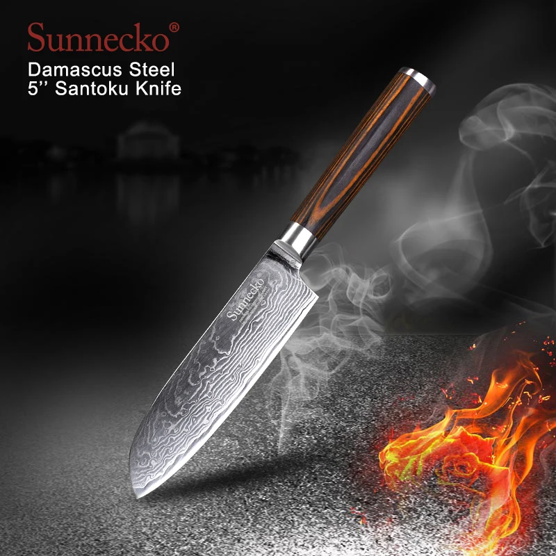 SUNNECKO 3 шт. Кухня ножи сантоку нож для очистки овощей шеф повара Ножи японский VG10