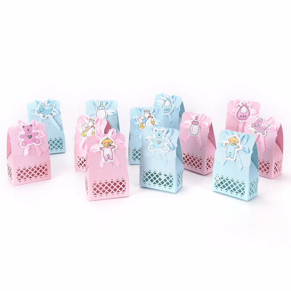 

12pcs Baby Shower candy box Event Party Supplies Decoration Cute boy and girl Paper Baptism Kid Favors Gift Sweet Birthday Bag