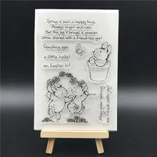Rabbit Transparent Clear Silicone Stamps for DIY Scrapbooking/Card Making/Kids Christmas Fun Decoration Supplies A797