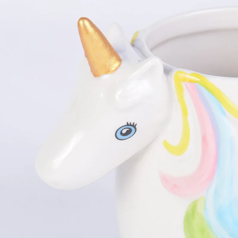 1 шт 3D единорог кружка Радуга лошадь чашка с единорогом керамическая кофейная чашка девочка креативный милый подарок цвет 350 мл мультфильм Единорог кружки