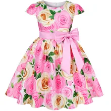 Летние милые детские платья для девочек, свадебное платье, элегантное платье принцессы для девочек, детские Вечерние платья на день рождения