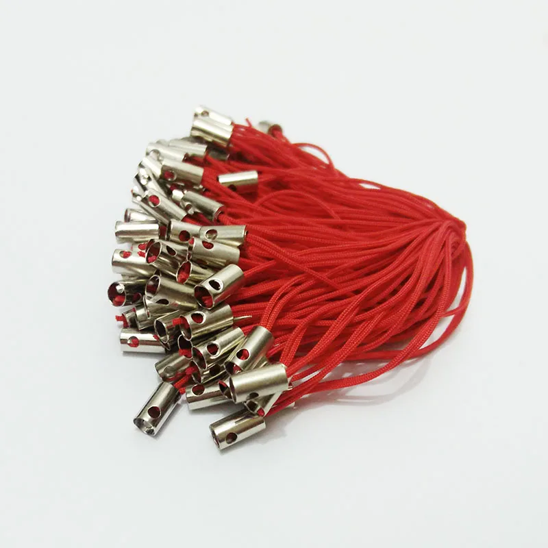 Red Lariat Lanyard straps Clasp mobile Art Cell Phone cord hang Rope