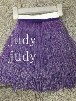 

Free shipping stock tassel lace stock 5yard/bag YM234# 25cm Purple colourful Tassels for sawing dress fringe trim