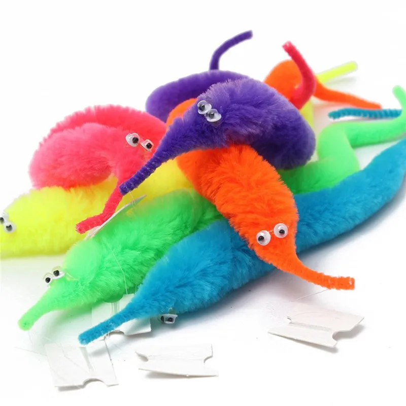 

100pcs Magic Twisty Fuzzy Worm Wiggle Moving Sea Horse Kids close-up street comedy Magic Tricks Toys wholesale no packdge