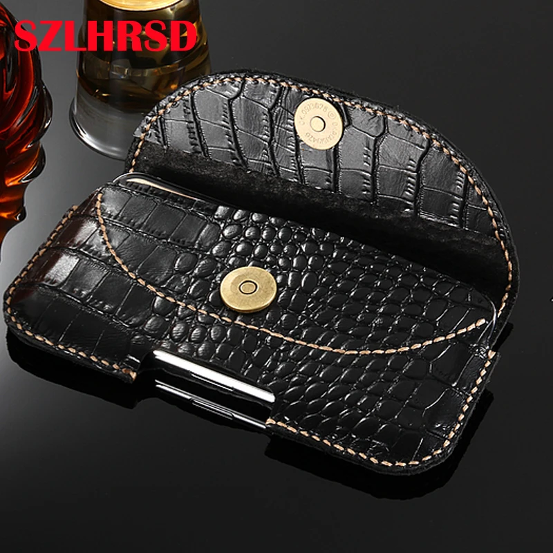 Vivo Y89 Y85 High quality Handmade 100% Genuine Leather Men's Waist Bag Outdoor Bag Vivo V15 Pro Case Cover Phone Bag Vivo Y91C
