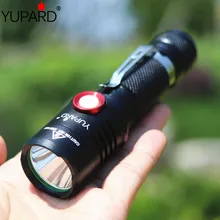 YUPARD XM-L2 светодиодный бесступенчатый фонарик с затемнением фонарик с зарядкой через usb лампа T6 светодиодный 18650 перезаряжаемый аккумулятор для кемпинга рыбалки на открытом воздухе