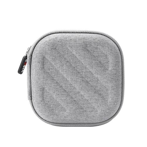 BUBM Portable Headphone Organizer, Mini Shockproof Carrying Pouch Bag for Wireless Earbuds Bluetooth Charger USB Flash Drive - Цвет: Square-Gray