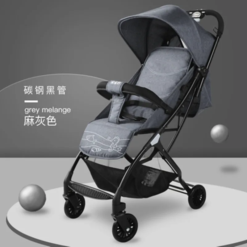 Детская коляска складная, seatable, легкий карман для прогулочной коляски для детей зонтик - Цвет: Черный
