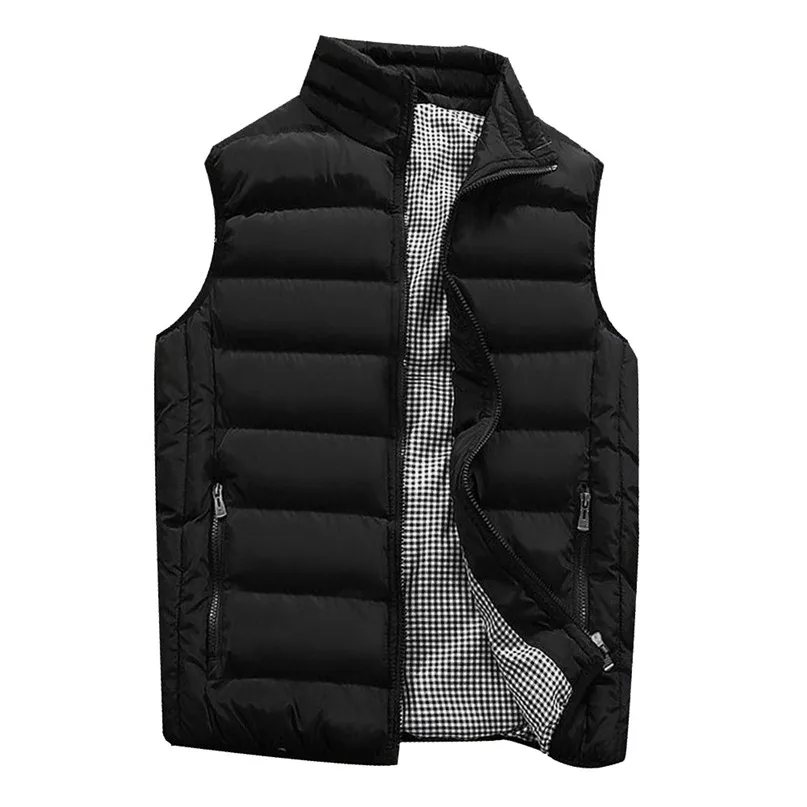 Vest Men New 2018 Autumn Winter Warm Sleeveless Jacket Army Waistcoat Men's Vest Fashion Hiking Coats down feather Thick #2O17#F (11)