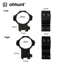 Ohhunt 2 шт. тактический прицел кольца 30 мм трубка 11 мм крепление направляющей «Ласточкин хвост» Высокий Низкий уровень профиля с фиксатор для охоты прицел