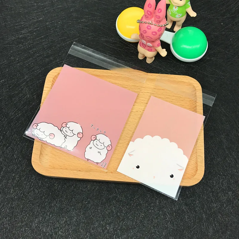 

100pcs/lot Lovely Sheep Cookie Packaging Bags Self-adhesive Plastic Bags for Biscuits Snack Bag 7*10+3cm 10*10+3cm