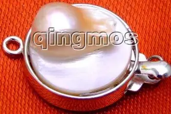 

SALE Big 18mm Round natural Pink Shell 1 strands Clasp-gp74