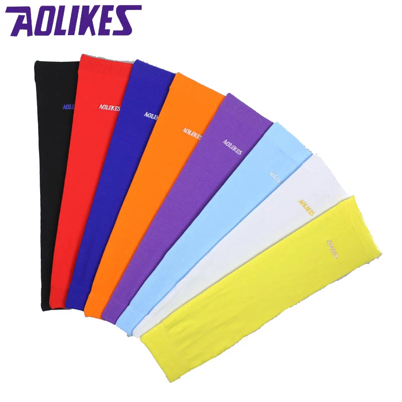 AOLIKES 1PCS Arm warmers Elastic Basketball Arm Sleeve Volleyball armband breathable cycling elbow pads support compression