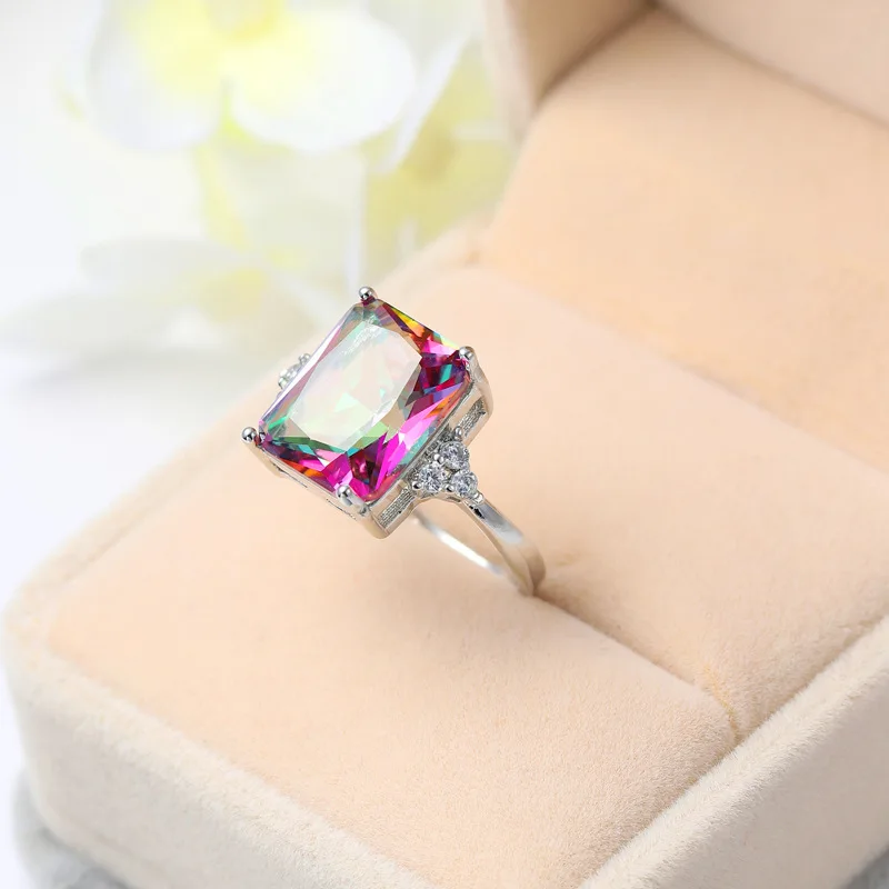 

2019 European Hot sale Ring ring Female Crystal from Swarovski Simple Luxury Colorful zircon rings fashion jewelry jewelry