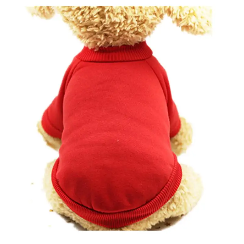 Hot Sale Autumn Winter Warm Dog Clothes Soft Cotton Solid Color Puppy Hoodie Sweaters for Small Dogs Pet Coat XS-XXL