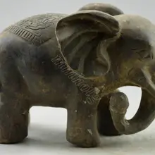 Сложное китайское коллекционное украшенное старое изделие из бронзы ручной работы статуя слона